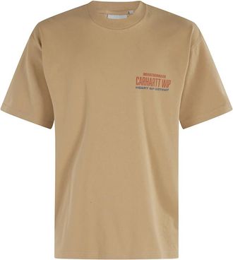 Carhartt Work in Progress Arcan Dusty Brown T-Shirt - Heren - T-shirts - Bruin - L - Katoen - Tops