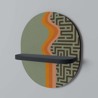 OEM Soluciones Simples Estante Ovalado Negro