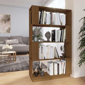 vidaXL Vidaxl - Libreria/Divisorio Ambrato 80x25x132 cm Legno Massello di Pino