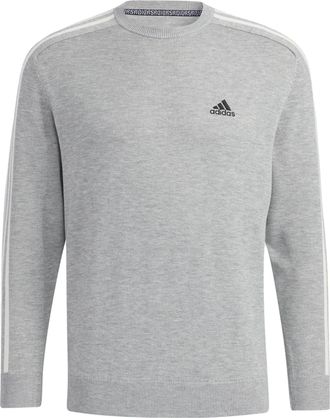 adidas 3-Stripes Long Sleeve Crew Neck Sweater Grey GV1202