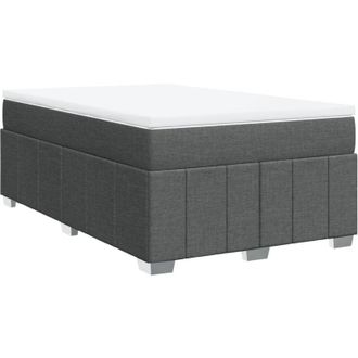 vidaXL Cama Box Spring Con Colch&oacute;n Tela Gris Oscuro 120x200 Cm Vidaxl