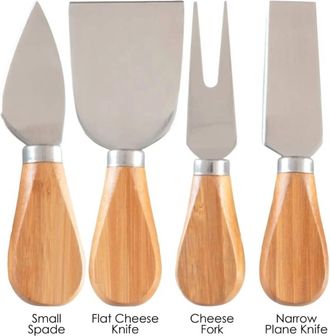 Totally Bamboo 4-Piece Cheese Tool Set In Gray