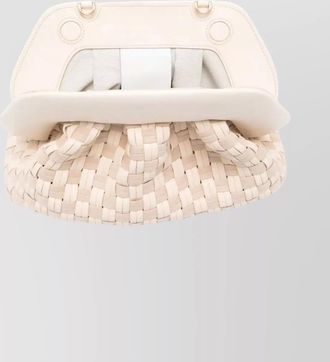 Themoir&egrave; rectangular suede clutch braided strap