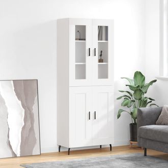 vidaXL Vidaxl - Aparador Alto Madera Contrachapada Blanco 69,5x34x180 Cm