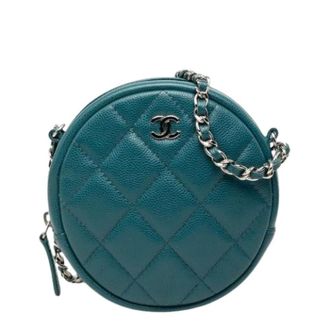Chanel Pre-owned Matelasse Caviar Skin Mini Chain Shoulder Bag - Dames - Pre-owned - Groen - Maat: ONE Size Leer