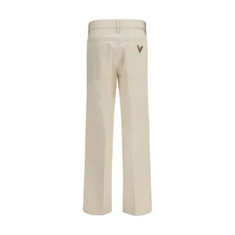 Valentino Womens Beige Cotton Flared Jeans Clothing
