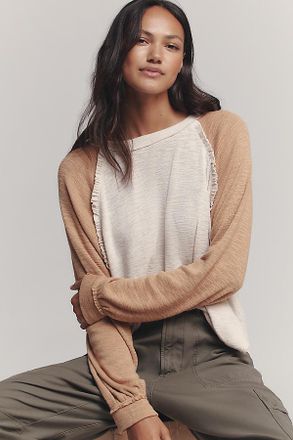 Pilcro Ruffled Raglan Thermal Top