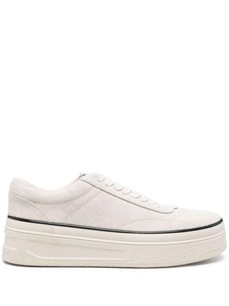 Jil Sander Mens Leather Sneakers - Ivory Suede - Size EU 40