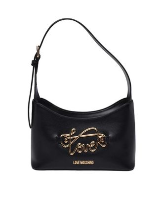 Love Moschino Rectangular Shoulder Bag With Gold Script Detail