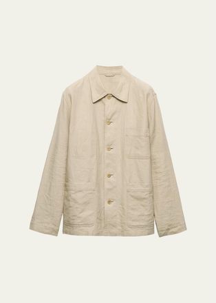 Prada Mens Washed Linen Safari Jacket