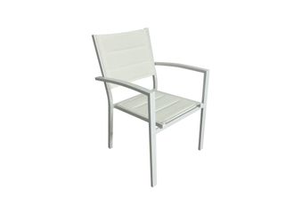 Pondecor Interiorismo Set 2 Sillas de jard&iacute;n aluminio y textilene blanco 56x59x87cm