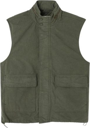American Vintage Mouwloos Katoenen Vest - Heren - Bodywarmers - Groen - S - Katoen - Jassen