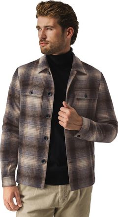 State of Art Overshirt State of Art wijde fit bruin geruit wol