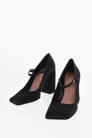 Amina Muaddi Satin Mary Jane Pumps CHARLOTTE 11cm size 39
