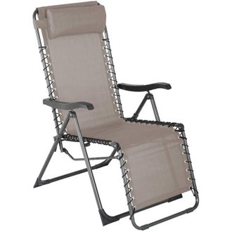 Mobili Rebecca Mobili Rebecca - Silla Reclinable Gravedad Cero Rebecca Mobili Wollemi 113x66x104 Poli&eacute;ster Acero Beige Gris Oscuro