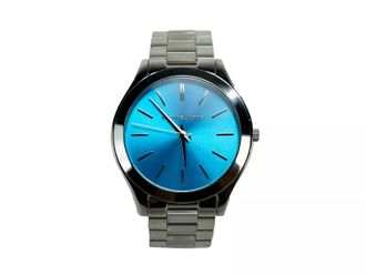 Michael Kors Slim Runway Stainless Steel Watch blue NO Womens BOX