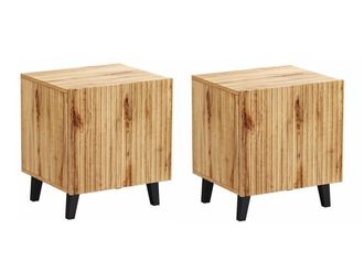 Mirjan24 Mobilier1 - Conjunto De Mesitas De Noche Remeta 104, Roble Wotan, N&uacute;mero De Cajones: 0, N&uacute;mero De Puertas: 0, 52x45x40cm, Aglomerado Laminado, Mdf