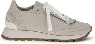 Brunello Cucinelli Gray Calf Leather Bos Taurus Athletic Womens Sneakers