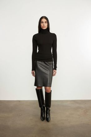 Enza Costa Layering Turtleneck Silk Sweater In Black