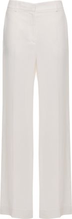 Antonelli White Robinia Linen-Blend Straight-Leg Pants