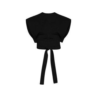 Alaia Cap Sleeves Crop Top