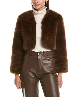La Fiorentina Cropped Faux Fur Jacket