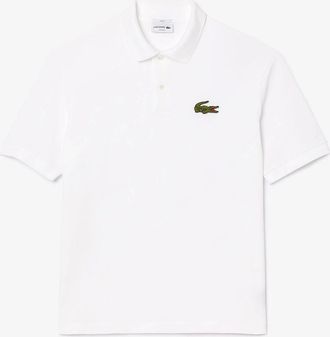 Lacoste Mens Loose-Fit L.12.12 Piqué Badge Polo Shirt - White - Size: 40