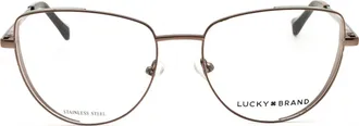 Lucky Brand VLBD122 Cat Eye Metal Frame Eyeglasses - Brown