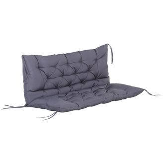OEM Coj&iacute;n Para Banco De Jard&iacute;n O Para Balanc&iacute;n De Jard&iacute;n 132x110x10 Cm De 2 Plazas Con 6 Cordones De Fijaci&oacute;n Gris Oscuro