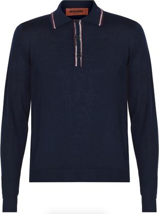 Missoni Mens Blue Long Sleeve Knit Top Size L