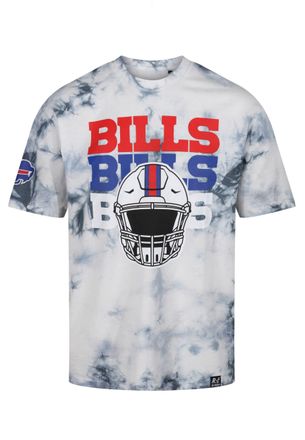 Recovered Clothing Buffalo Bills NFL Tie-Dye Relaxed Oversized T-Shirt Navy White