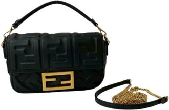 Fendi Pre-owned Cross Body Bags, female, Black, Size: ONE SIZE Pre-owned Leather fendi-bags
