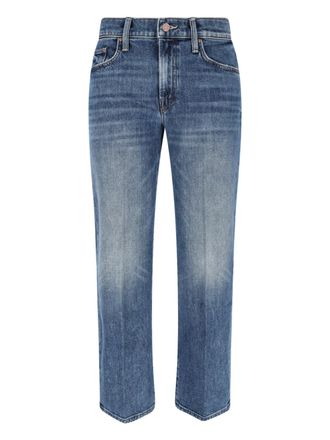 Mother Straight Jeans In Stretch Cotton Denim