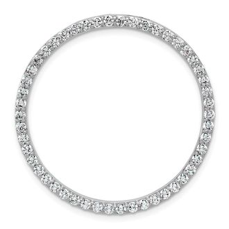 Diamond2Deal 14k Gold 1 1/2 Ct Lab Grown Diamond Circle Chain Slide Pendant