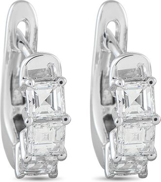Luxury Bazaar 18K White Gold 1.10ct Diamond Earrings AER-20709