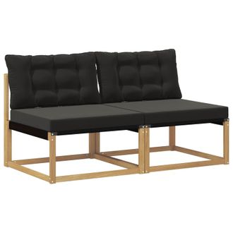 vidaXL Sof&aacute; Intermedio De Exterior Madera Maciza De Acacia Y Textileno Vidaxl