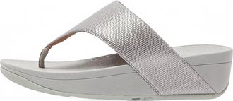 FitFlop Womens Olive Textured Glitz Toe-Post Sandal In Silver