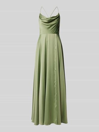 Vera Mont Abendkleid mit Wasserfall-Ausschnitt in Gruen, Größe 38