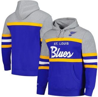 Mitchell & Ness Mens Mitchell & Ness Blue/Gray St. Louis Blues Head Coach Pullover Hoodie at Nordstrom, Size X-Large