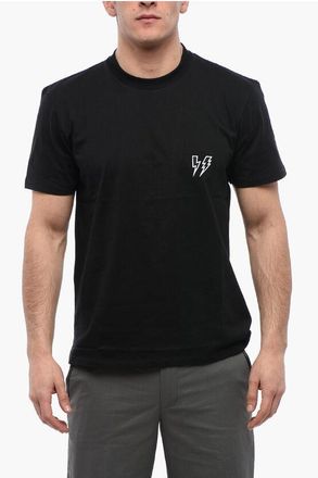 Neil Barrett Katoenen DOUBLE BOLT Slim Fit T-shirt in zwart