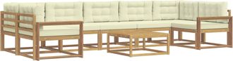 vidaXL Conjunto De Sof&aacute;s De Exterior 6 Uds. Blanco Y Crema Vidaxl
