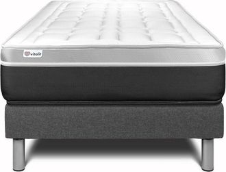 VITALIT Somier Gris + Colch&oacute;n Con Espuma Viscoel&aacute;stica 90 X 190