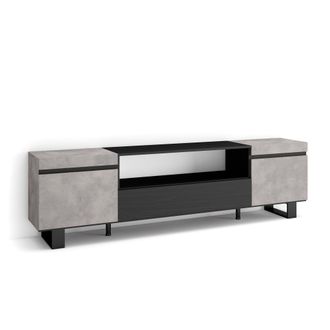 Skraut Home Skraut Home - Mueble Tv, Televisi&oacute;n, Muebles De Sal&oacute;n, Almacenaje, 200x57x35cm, Para Tv Hasta 80, Dise&ntilde;o Industrial, Estilo Moderno, Gris Cemento