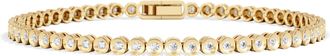 The Diamond Store 1ct Lab Diamond Tennis Bracelet Rub Over Style in 18K Gold Vermeil