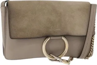 Chlo&eacute; Pre-owned Cross Body Bags, female, Beige, Size: ONE SIZE Pre-owned Faye shoulder bag