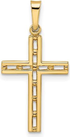Diamond2Deal 14k Yellow Gold Polished Solid Cross Pendant