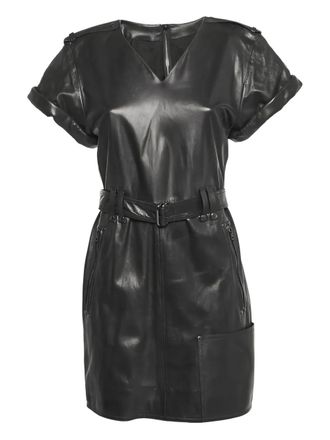 Tom Ford leather midi dress - women - Leather - M - Black