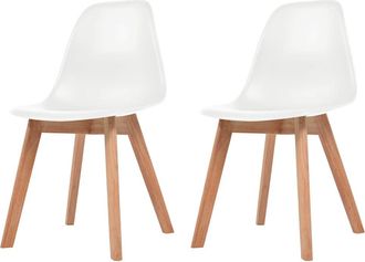 vidaXL Sillas De Comedor 2 Unidades Pl&aacute;stico Blanco Vidaxl