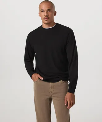 Vuori Clothing Merino Fine Gauge Wool Sweater | Black | Medium