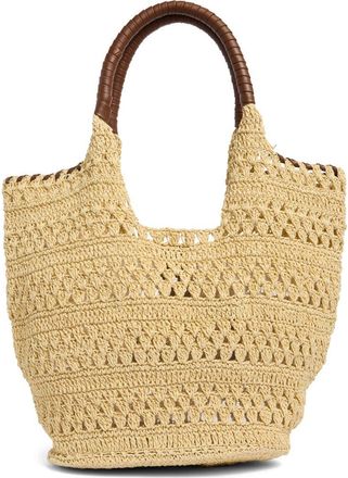 BCBGeneration Woven Raffia Tote Bag in Natural Brown at Nordstrom Rack